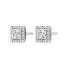 Diamond Stud Earrings 1 40ctw Lab Grown Vs1 Ef Princess Igi Cert  14k White Gold
