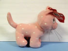 Vintage 2002 Strawberry Shortcake Custard Plush pink Polka Dot Stuffed Cat new 