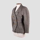 Chanel Vintage Black White Tweed Gold Cc Buttons Double Breasted Jacket Sz Fr 40