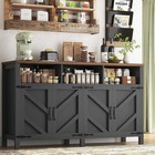 Buffet Sideboard With Storage Farmhouse With 4 Doors  55   Large Kitchen Stor   