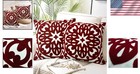 Embroidered Decorative Throw Pillow Covers 18 x18 