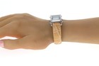 Vintage Amparo Women s Cuff Silver Tone Faux Leather Band Quartz Watch