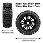 Aimrock 4pcs 1 8 Rc Buggy Wheels   Tires 17mm Wheel Hex Pre-glued For Arrma T   