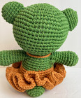 Crochet Bear Doll Amigurumi Plush Green Yarn Handmade Stuffed Animal 10   