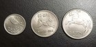 1962 Norway Vintage Au unc Set Of 3 Coins 25 50 Ore 1 Krone Km 407-409 Horse Dog