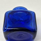 Vintage Antique Cobalt Blue Glass Inkwell Bottle 2    Square X 2 25    Tall  c 