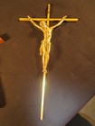 Vtg  3 Religious Wall Hanging Crosses With Jesus 2 Metal 1 Wooden
