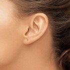 14k Solid Yellow Gold Round Cz Stud Earrings