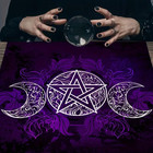 Tarot Divination Altar Cloth Floral Crescent Moon Pentagram 29 53 X 29 53