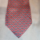 Vineyard Vines  Shep   Ian  Boy s Silk Necktie  Pink With Gray Fish  Usa  Nice 
