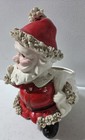 Vintage Christmas 1950s Relpo Ceramic Nodder Santa Claus Planter  read 