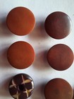 Vintage Vegetable Ivory Geometric Round Brown Sewing Buttons Crafts 17 Pcs Lot