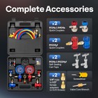 Hvac Ac 3   way Manifold Gauge Set W  5ft Hoses R1234yf R404a R134a Refrigeration