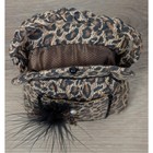 Pincushion Purse Shaped Leopard Print Beaded   Bonus Faux Leopard Fur Wristlet 