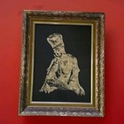 Vintage Framed Buddha Canvas  Antique Asian Wall Art  Gold Ornate Frame