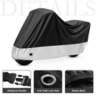 Motorcycle Cover Black All Season Waterproof Sun Outdoor Protection  Fits Up 