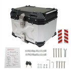 Motorcycle Silver Trunk Rear Tour Tail Box Luggage Aluminum Top Case Storage 45l