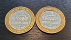 Two   999 Fine Silver Center Casino  10 Gaming Tokens Las Vegas Stardust Rare 
