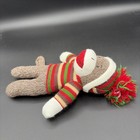 Dan Dee Sock Monkey 8    Plush W  Sweater   Stocking Cap Red White Green Yellow