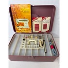 Vintage Sewing Box Craft Organizer Thread Bobbins Needles Singer Accessories