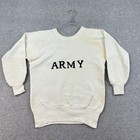 Vintage 40s 50s Sweatshirt Pennleigh Us Army Chain Stitch Raglan M 19x23 White
