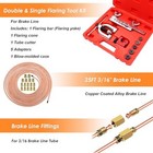25 Ft 3 16inch Copper Coated Brake Line Kit includes 24 Fittings And 4 Unions 