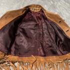 Vintage  70s Suede Fringe Jacket Mens Small Women   s Med  large Brown Western Usa