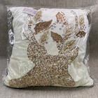 New Mackenzie Childs Golden Hour Stag Throw Pillow Courtly Check Embellished
