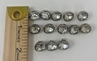 Lot Of 13 Vintage Round Rhinestone Buttons Silver Metal
