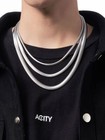 1 6-8mm Real Stainless Steel Silver Flat Snake Chain Necklace Women Men 18-36  