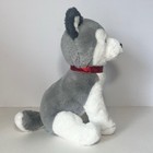 Fao Schwarz Grey And White Husky Dog Plush Sitting 12    Stuffed Animal 