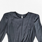 1970s Vintage Black Fit And Flare Semi-sheer Minimalist Basic Midi Dress Size 12
