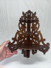 Antique Victorian Fretwork  Carved Wood Corner Wall Whatnot Shelf Ornate 2 Tier