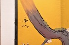 Japanese Vtg 6 Panel Folding Screen Asian Byobu Painted Chinese 30x14 Tabletop-