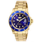 Invicta Men s Watch Pro Diver Quartz Blue Dial Yellow Gold Steel Bracelet 26974