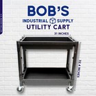 Bisupply Heavy Duty Utility Cart With Wheels - 1 Pack Plastic Rolling Tool Cart