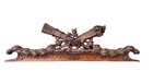 Rare Large Antique French Carved Walnut Wood Pediment  Louis Xvi Style