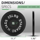 Fitvids 25 Lb Cast Iron Grip Weight Plates  Olympic Plate For Strength Training