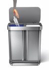 Simplehuman 58l Dual Compartment Step Trash Can Recycler Stainless Steel 15gal