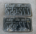 Rare 1963 Ontario Canada License Plate Plates Pair All Original Paint Nice
