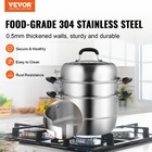 Vevor Steamer Pot 3-tier 11    8 5qt Stock Pot Vegetable Steamer 2 Steaming Tray