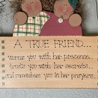 Friendship Vintage Decorative Hand Painted Wooden Wall Hanging Folk Art Style