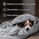 Queen Fleece Blanket Grey 90x90 Soft Plush Lightweight Microfiber