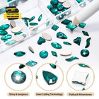 Flatback Crystal Rhinestones - 120 Pcs Multi Shapes Glass Nail Art Decorations F