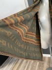 Vintage Dkny Scarf Made In Scotland 100  Wool  25x66    Tribal Aztec Deep Greens