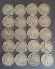 Walking Liberty Half Dollar Roll 20 Coins Readable Dates Mixed Dates 90  Silver