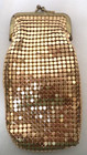 Gold Mesh Metal Pouch Purse Mini Case Kiss-lock Vintage  6 5 X 3 5  Change Purse