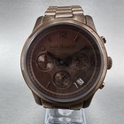 Michael Kors Runway Watch Men 38mm Brown Dial Brown Tone Round Mk5492 New Batt