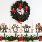 Retro Christmas Stocking Holders For Mantel - Set Of 4 Vintage Heavy Hangers