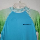 Orageous Kids Long Sleeve Rash Guard Swim Shirt Blue Green Tie Dye Size M Stain